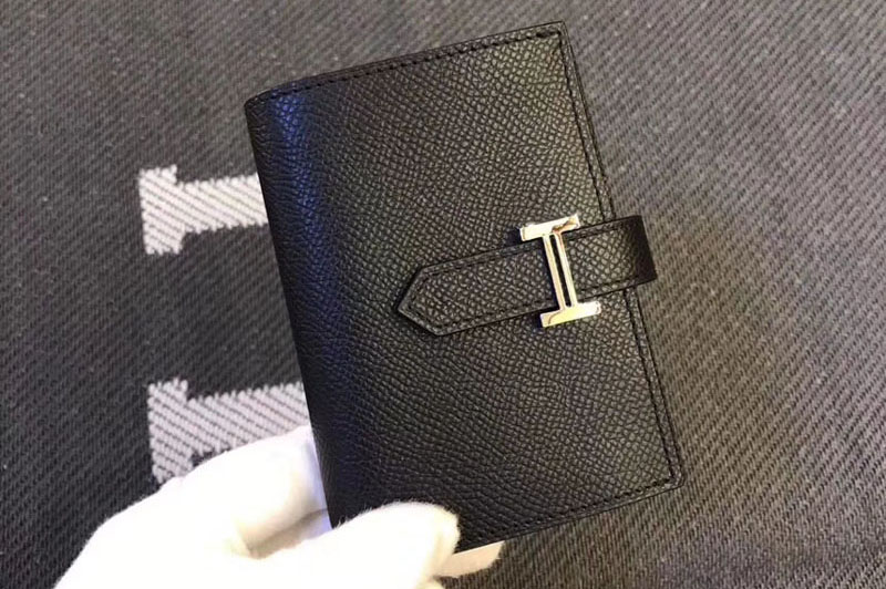 Hermes Multi Wallets And Card Holder Original Epsom Leather Black