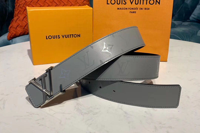 Louis Vuitton M0121U LV Pyramide 40mm Reversible Belt Grey/Black Calf Leather