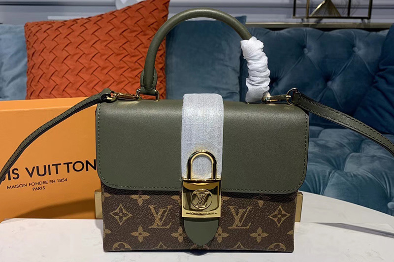 Louis Vuitton M44797 LV Locky BB bags Monogram Canvas And Green smooth leather