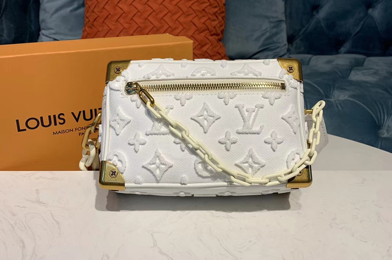 Louis Vuitton M44480 Mini Soft trunk Bags White Calf Leather