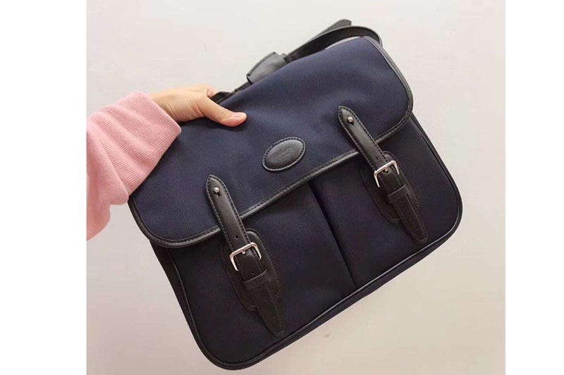 Mens Mulberry Briefcase Messenger Bags Blue Nylon