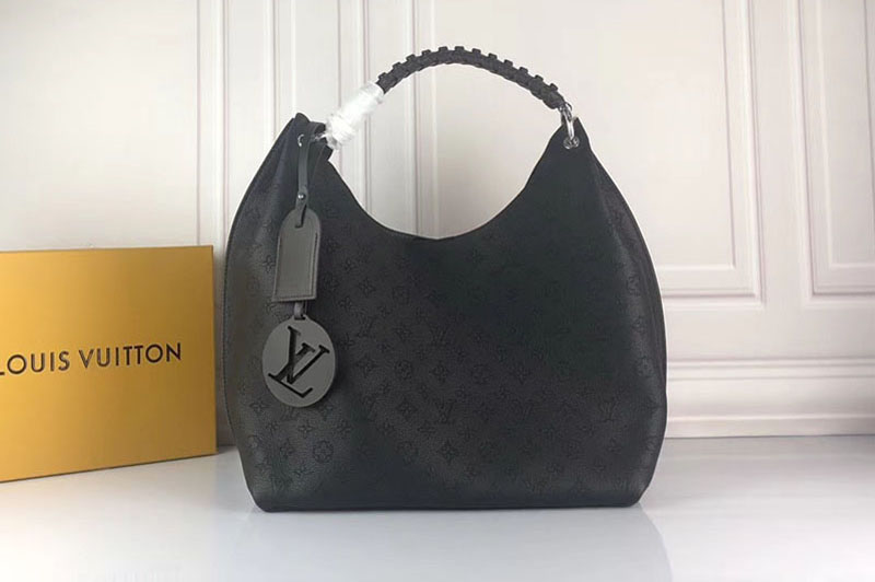 Louis Vuitton M52950 LV Carmel hobo bag Mahina Leather Black