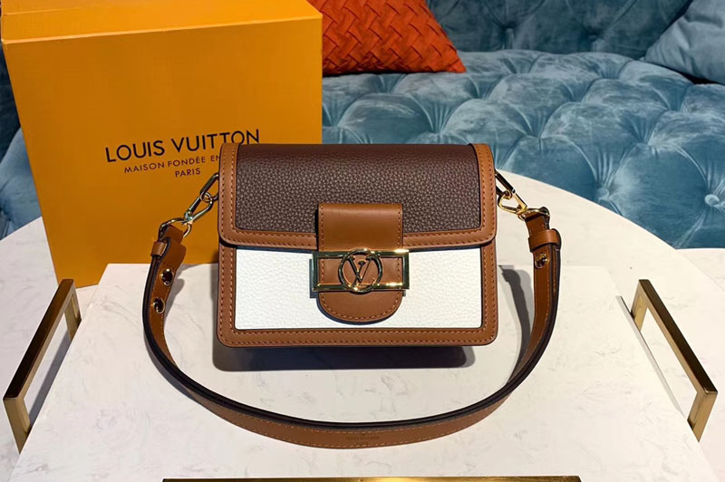 Louis Vuitton M53806 LV Mini Dauphine Bags Taurillon Leather Snow White ...
