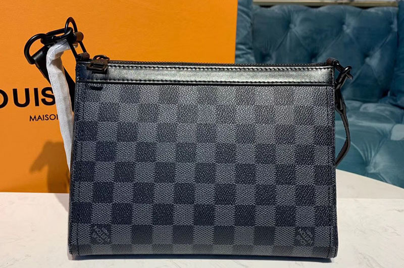 Louis Vuitton M54330 Triangle Shaped Shoulder Bags Damier Graphite Canvas
