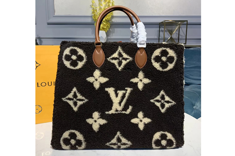 Louis Vuitton M55421 LV Onthego tote bag Coffee Monogram Canvas and Velvet