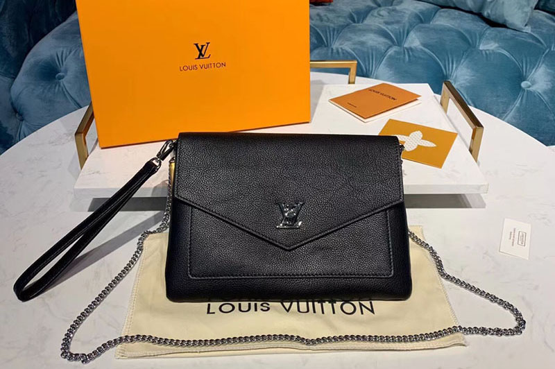 Louis Vuitton M63926 LV Pochette Mylockme Bags Black Calf Leather