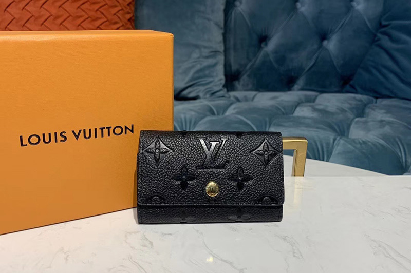Louis Vuitton M64421 LV 6-Key Holder Black Monogram Empreinte leather ...