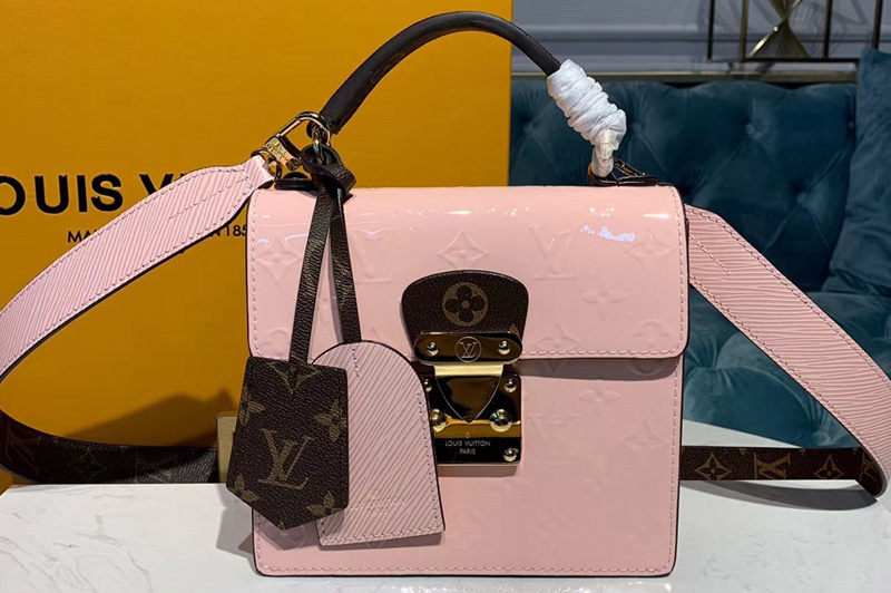 Louis Vuitton M90468 LV Spring Street Bags in Pink Monogram Vernis patent leather