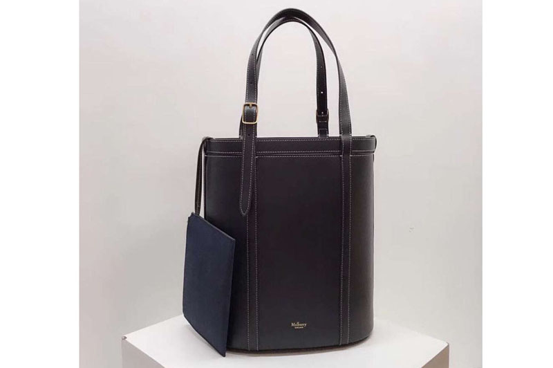 Mulberry Small Wilton Tote Bags Silky Calf Leather Midnight