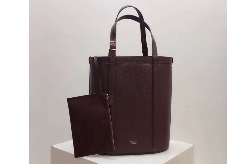 Mulberry Small Wilton Tote Bags Silky Calf Leather Bordeaux