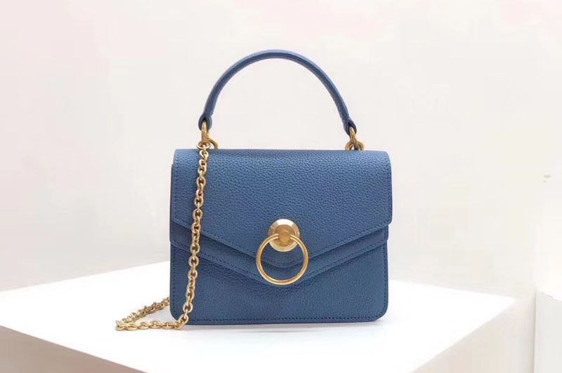 Mulberry Small Harlow Satchel Bags Small Classic Grain Leather Blue