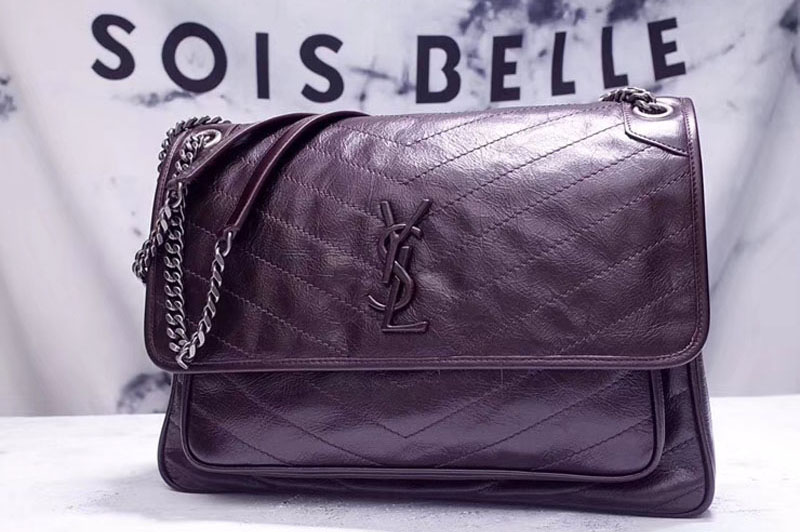 YSL Saint Laurent Niki Large Bag Vintage Leather 498883 Dark Coffee