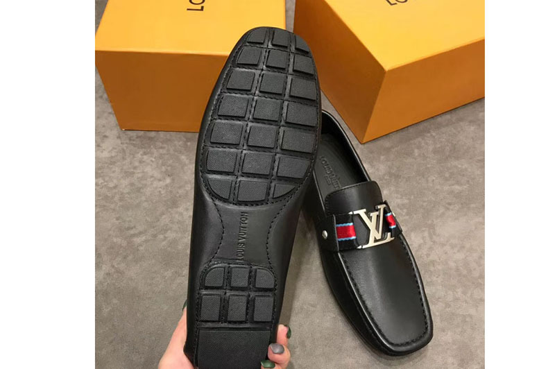 Louis Vuitton LV Monte Carlo Moccasin Shoes Black Calf Leather
