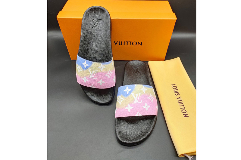 Louis Vuitton 1A3PSB LV Waterfront Mule Sandal in Pink Monogram rubber ...