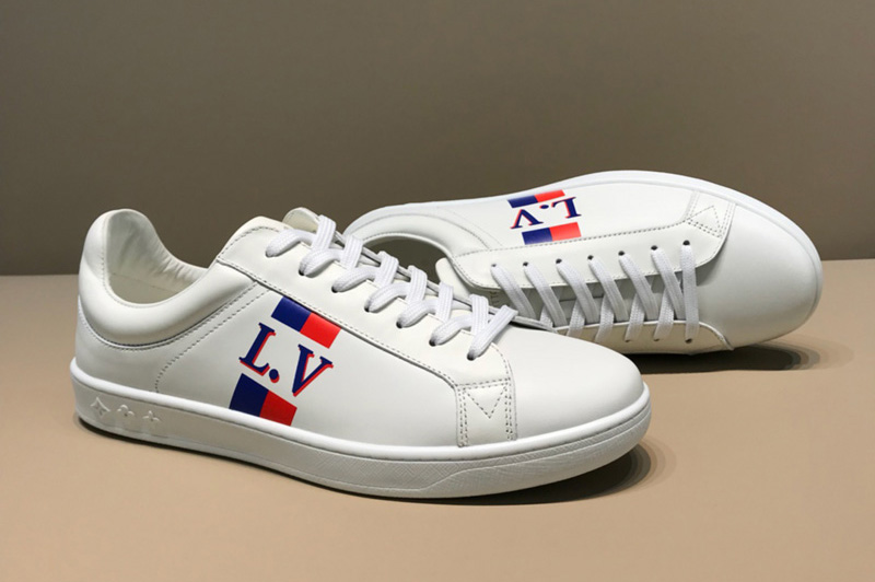 Louis Vuitton 1A57U5 LV Luxembourg Sneaker in White Calf leather With Red web
