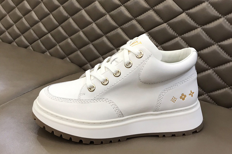 Louis Vuitton 1A7WLW LV Abbesses derby Shoe in White Glazed calf leather