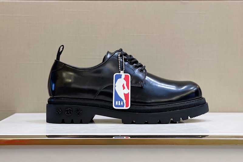 Louis Vuitton 1A8JEF LV Black Ice derby Shoe in Monogram-glazed calf leather