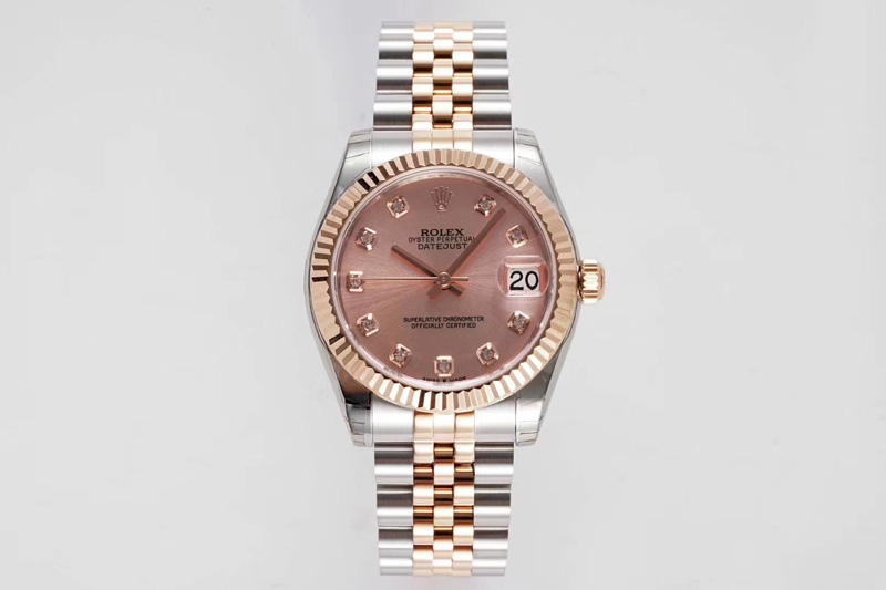 Rolex Datejust 31mm 178274 SS/YG GSF Best Edition Rose Gold Crystal Markers Dial on SS/YG Jubilee Bracelet SEIKO NH05A