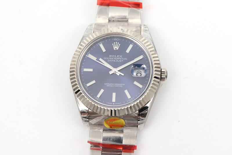 Rolex DateJust 41 126334 SS TW 1:1 Best Edition Blue Dial Stick Markers on Oyster Bracelet A3135 Clone