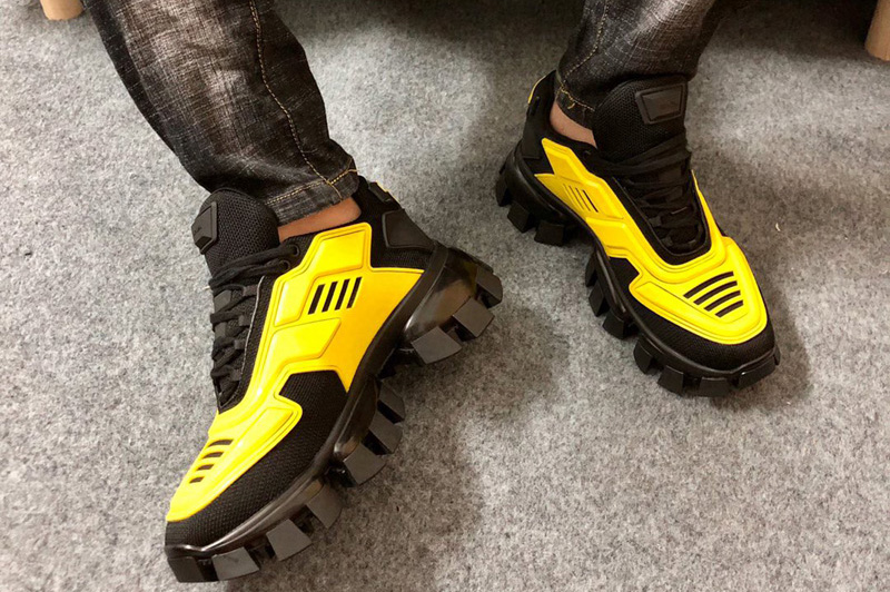 black and yellow prada shoes