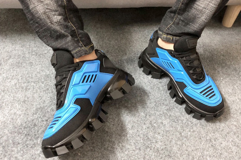 blue and black prada sneakers