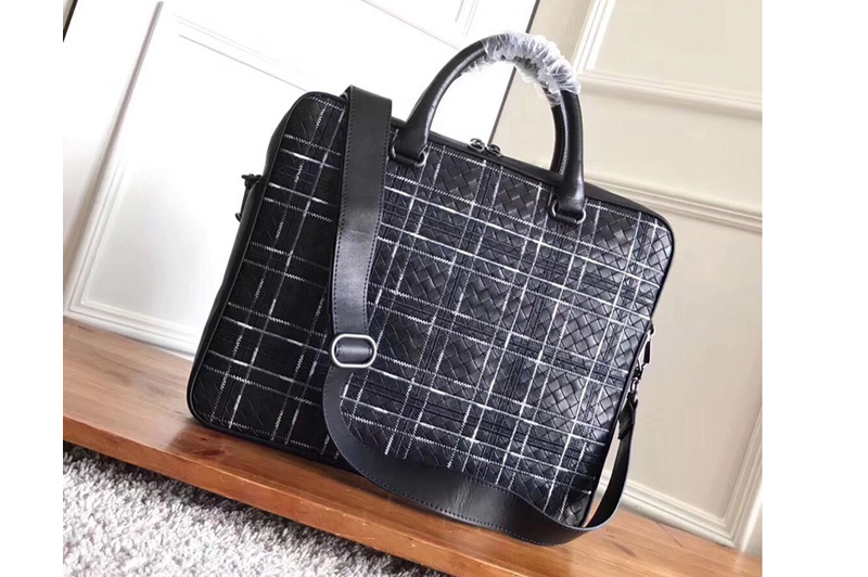 Bottega Veneta 481087 Nappa briefcase bag IN Black Intrecciato calf leather