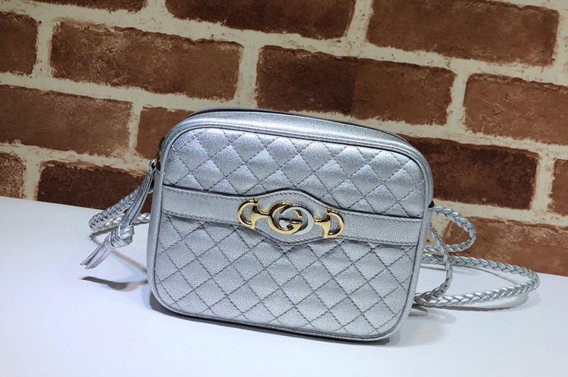 Gucci 534950 Mini laminated leather bags in Silver Leather