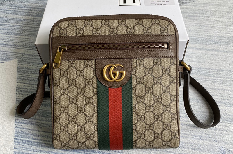 Gucci ‎547926 Ophidia GG small messenger bag in Beige/ebony GG Supreme canvas