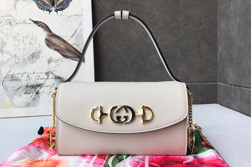 Gucci Zumi smooth leather mini bag in White smooth leather
