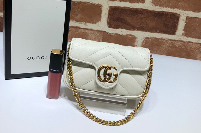 Gucci 575161 GG Marmont mini coins bag in White Leather