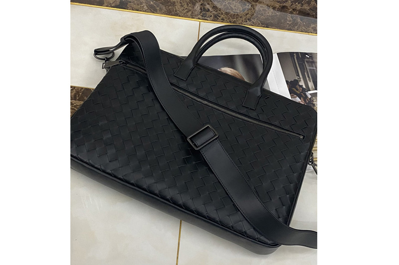 Bottega Veneta 603441 Briefcase bag IN Black Intrecciato Leather