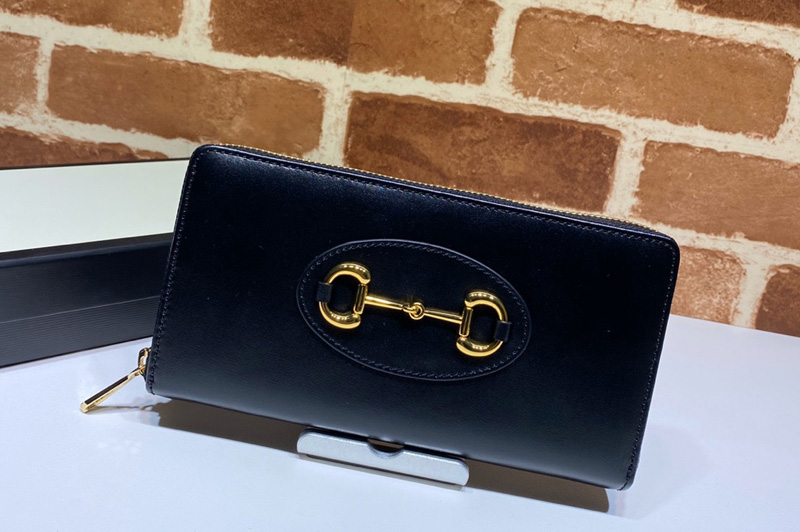 Gucci 621889 Gucci 1955 Horsebit zip around wallet in Black leather