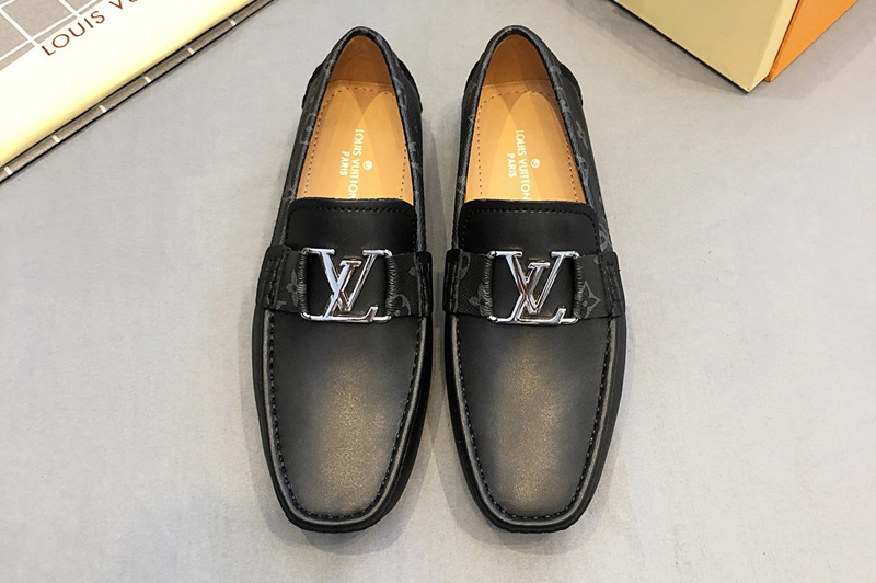 Men's Louis Vuitton Monte Carlo moccasin Shoes Black Leather With ...