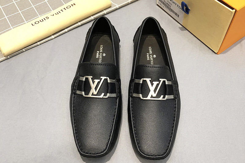 Men's Louis Vuitton Monte Carlo moccasin Shoes Black Leather [Flv004 ...