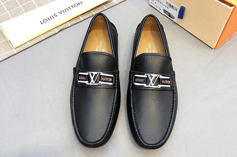 Men's Louis Vuitton Hockenheim moccasin Shoes Black Leather [Flv006 ...