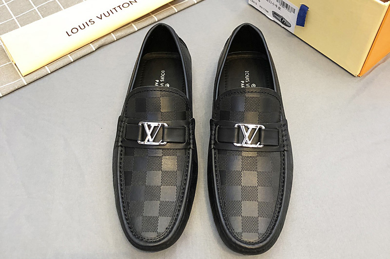 Men's Louis Vuitton Hockenheim moccasin Shoes Black Damier Infini ...