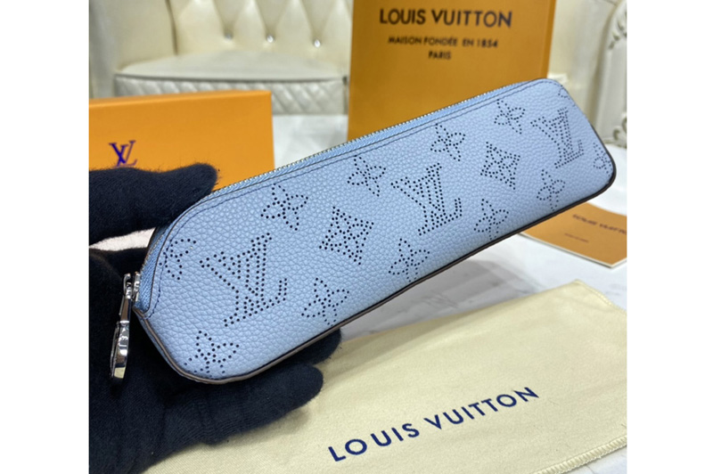 Louis Vuitton GI0397 LV Elisabeth pencil pouch in Blue Mahina leather