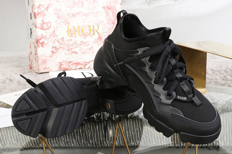 Women Dior KCK222NGG D-Connect sneaker in Black neoprene