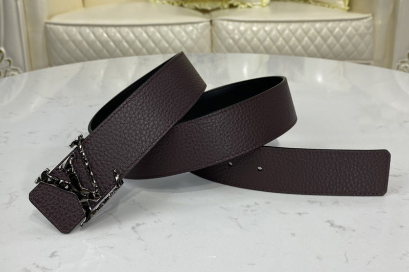 Louis Vuitton M0273V LV Facets 40mm reversible belt in Burgundy Red/Black calf leather With PVD Buckle