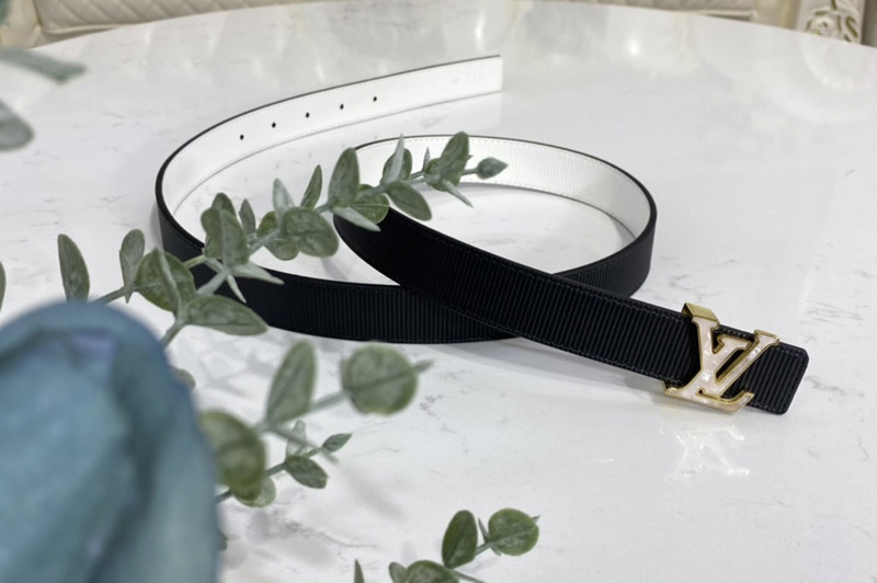 Louis Vuitton M0305V LV Iconic Pearlfection 25mm Reversible belt In White/Black Calf leather