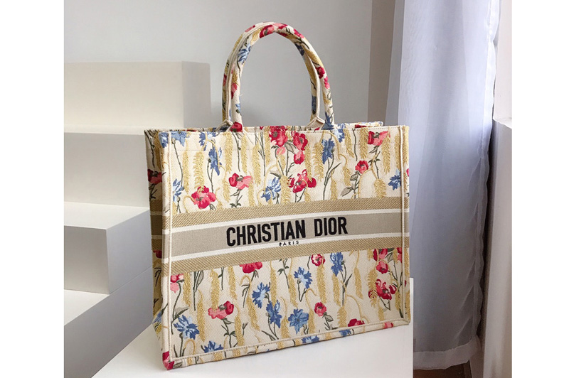 Christian Dior M1286 Dior book tote Bag in Dior Embroidery