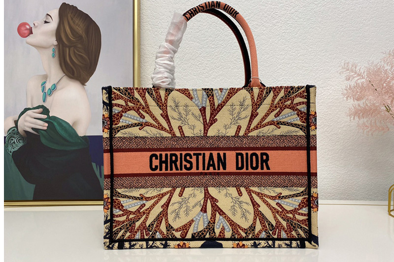 Christian Dior M1296 Small Dior Book Tote Bag in Dior Embroidery