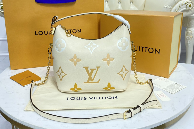 Louis Vuitton M45698 LV Marshmallow hobo bag in Cream/Saffron Monogram Empreinte Leather