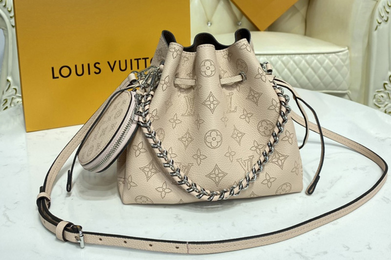 Louis Vuitton M57068 LV Bella bucket bag in Magnolia Pink Mahina calf leather
