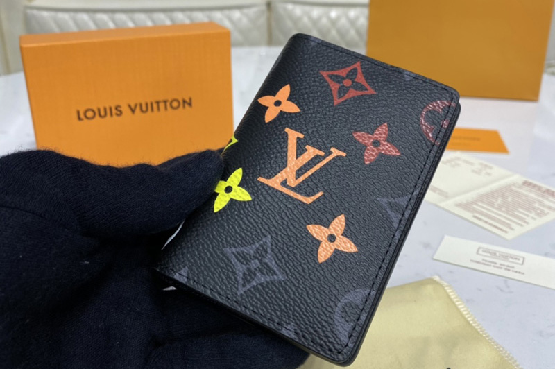 Louis Vuitton M61696 LV Pocket Organizer wallet in Monogram Eclipse Canvas