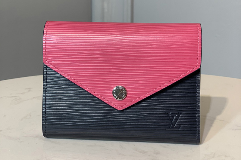 Louis Vuitton M62204 LV Victorine wallet in Indigo Blue / Hot Pink Epi Leather