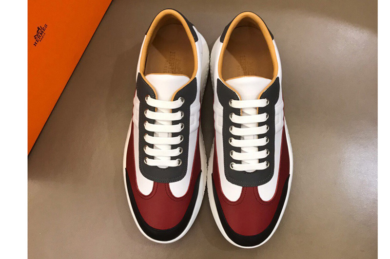 Men's Hermes Trail sneaker and Shoes in Red Leather