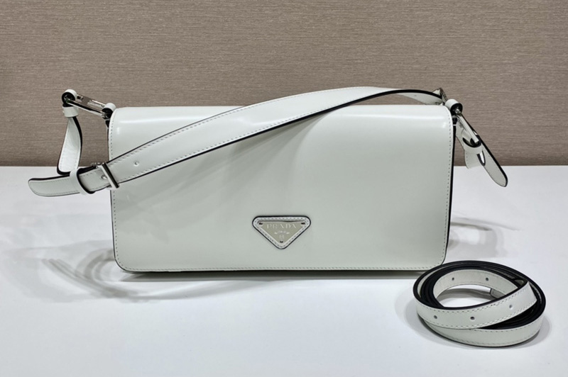 Prada 1BD323 Brushed leather Prada Femme bag in White Leather