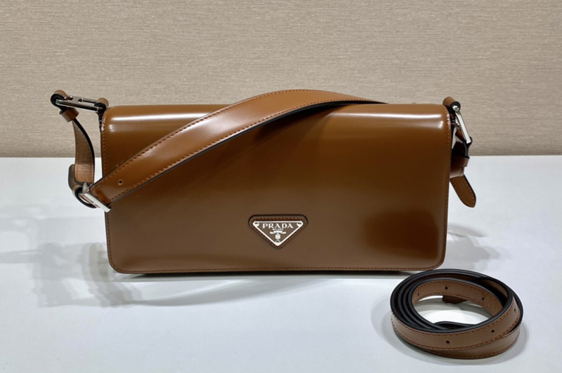 Prada 1BD323 Brushed leather Prada Femme bag in Brown Leather
