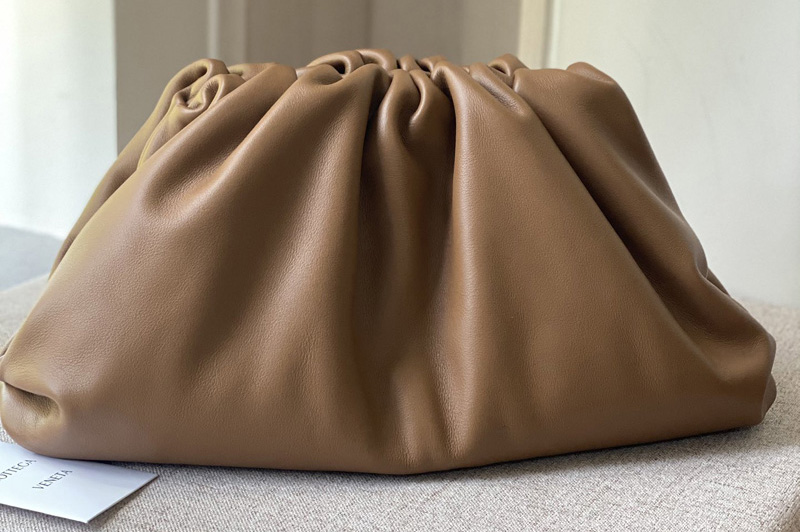 Bottega Veneta 576227 pouch bag Soft oversize clutch in Brown Nappa leather
